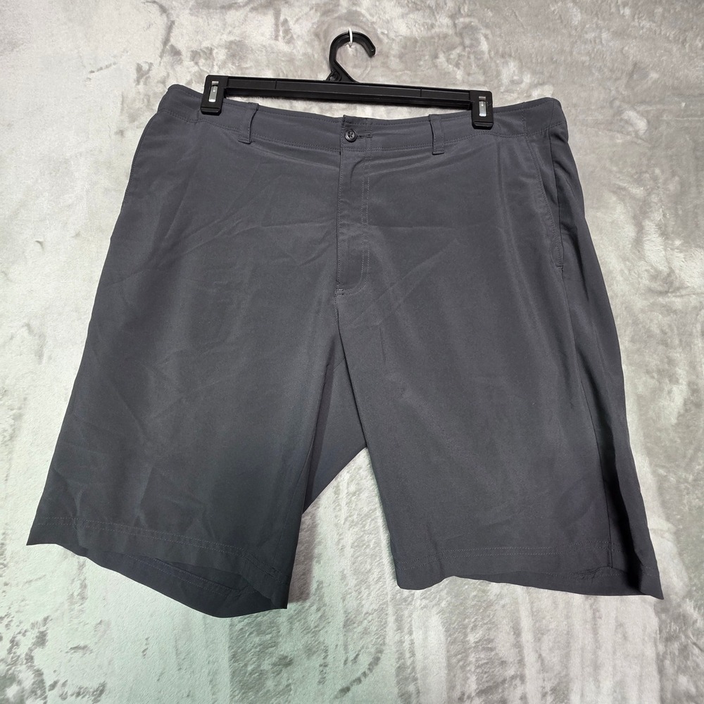 Grand Slam Mens Golf Shorts Charcoal Gray Performance Stretch Flat Front Size 38